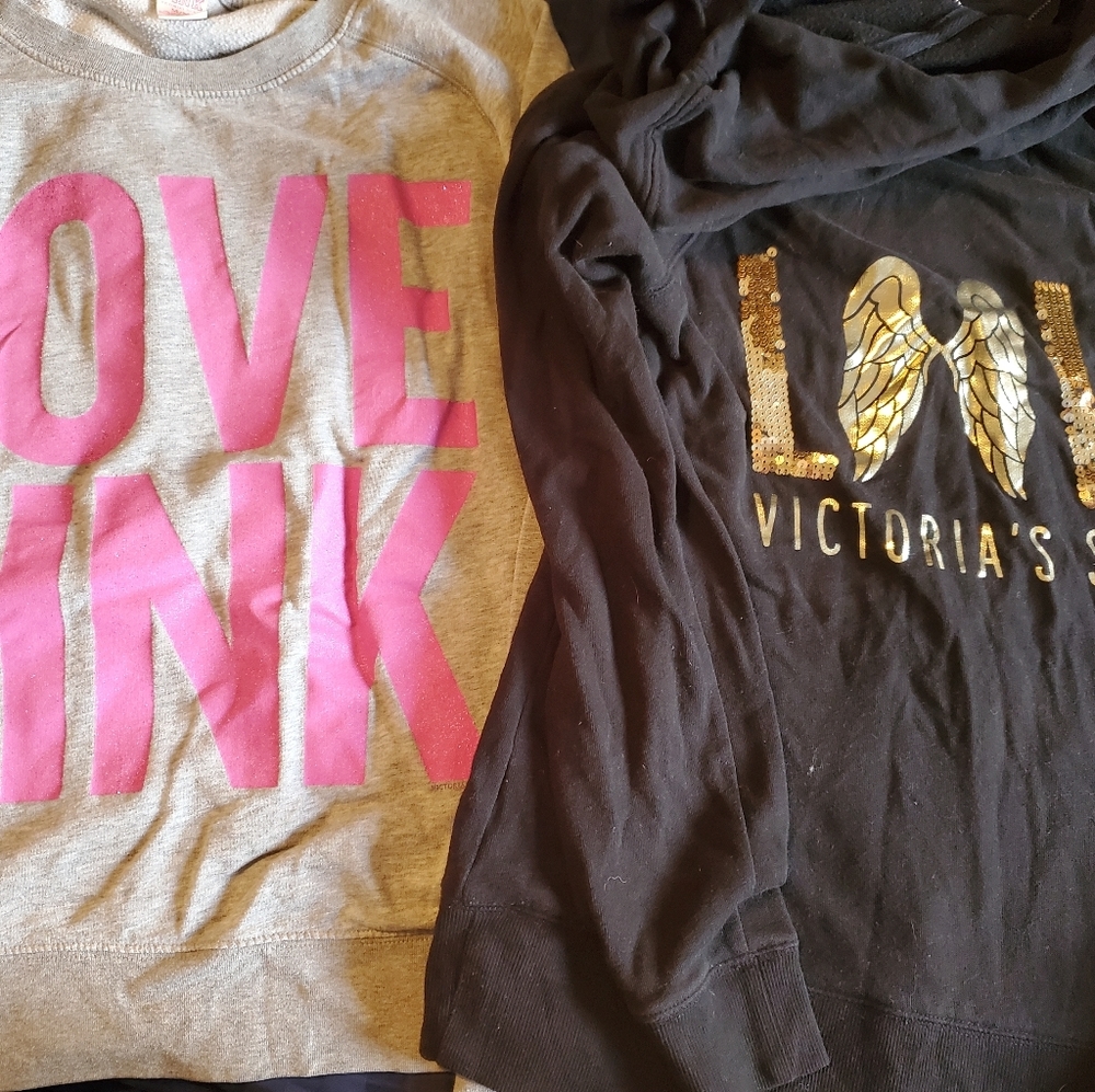 Pink and Victoria's secret hoodie and sweatshirt